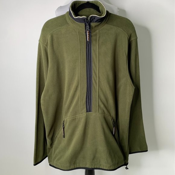 Bogner Sweaters - Bogner Men's Dark Green Ski 1/4 Zip Fleece Turtleneck Jacket Pullover Size XL